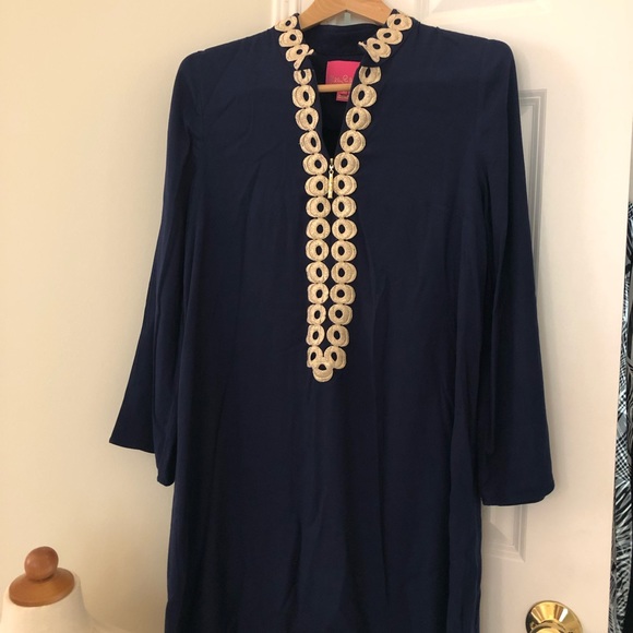 EUC Gracelynn Dresss. Navy and gold - Picture 1 of 1